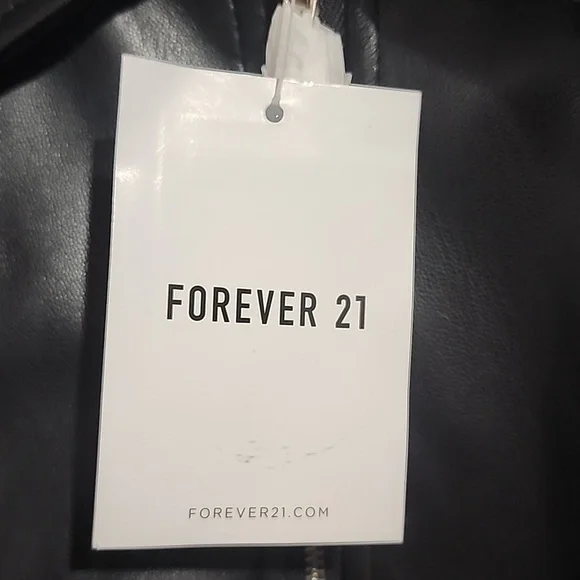 Forever 21 Faux Leather Jacket NWT Sz L - Picture 4 of 5
